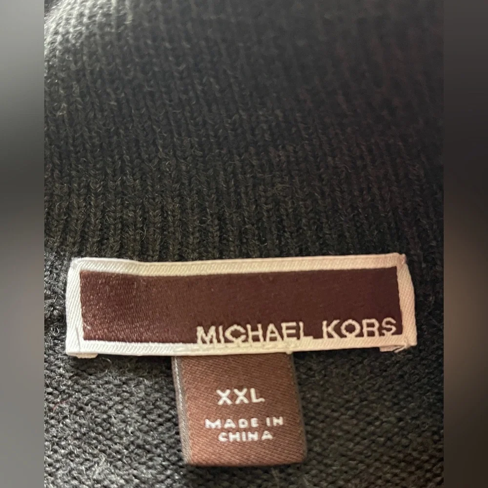 Michael Kors Sweater Mens (unisex) Merino Wool XXL Dark Gray